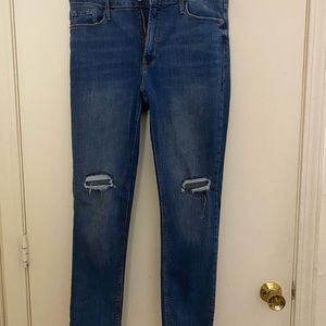 Old navy blue distressed rockstar jeans super skinny high-rise size 8